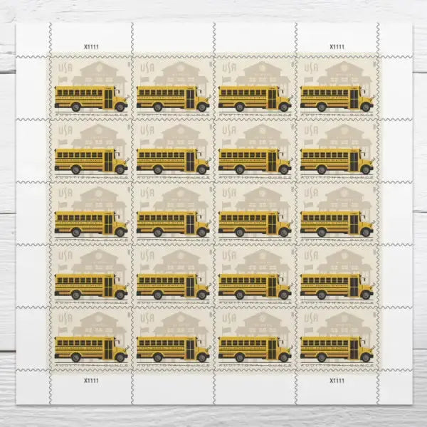2023 US School  Bus  Additional  Ounce  Stamps Sheets of 20