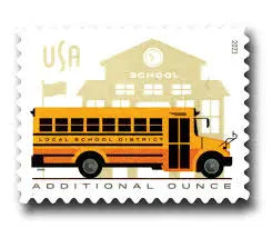 2023 US School  Bus  Additional  Ounce  Stamps Sheets of 20