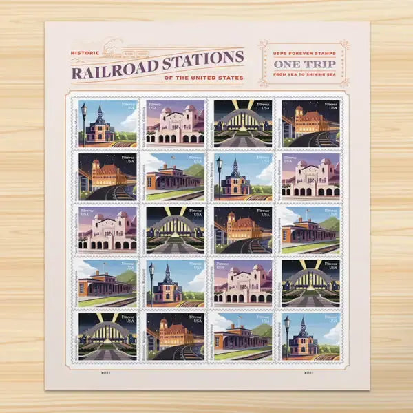 2023 US Railroad Stations Stamps Sheets of 20