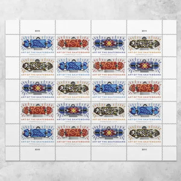 2023  US  Art  of  the  Skateboard  Stamps Sheets of 20