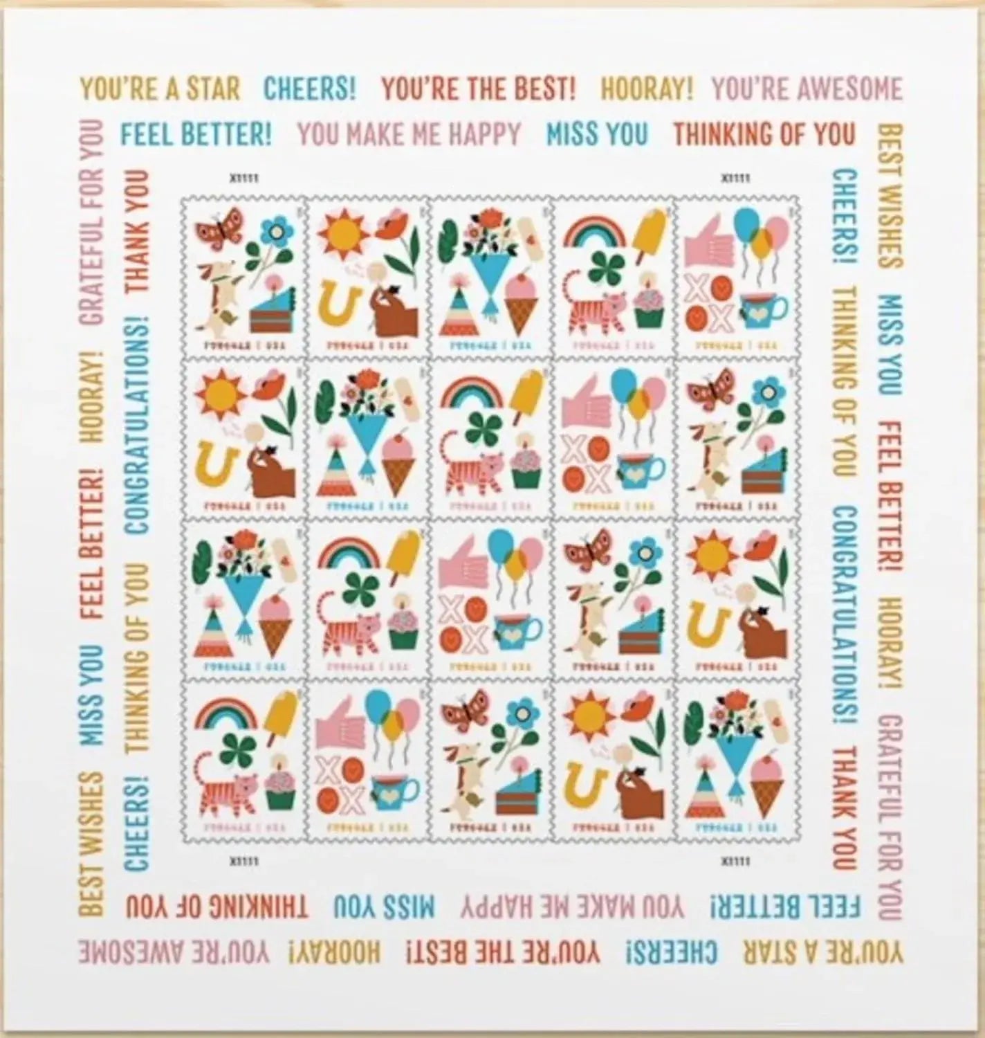 2023 US Thinking of You Stamp Sheets of 20