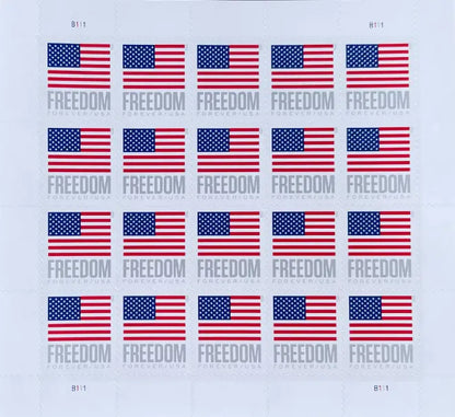 2023 us freedom flag forever postage stamp Sheets of 20