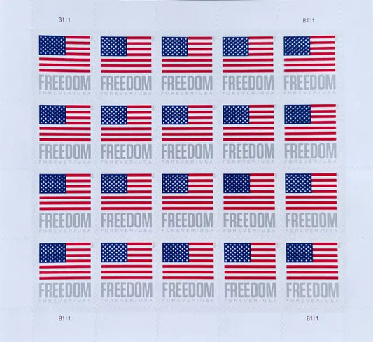2023 us freedom flag forever postage stamp Sheets of 20