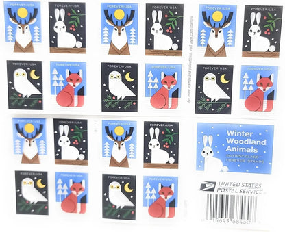 2023 US Winter Woodland Animals Forever Stamp Sheets of 20