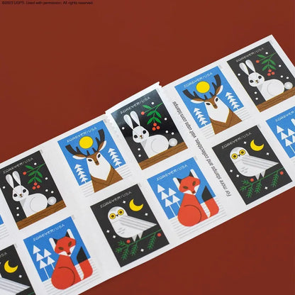 2023 US Winter Woodland Animals Forever Stamp Sheets of 20