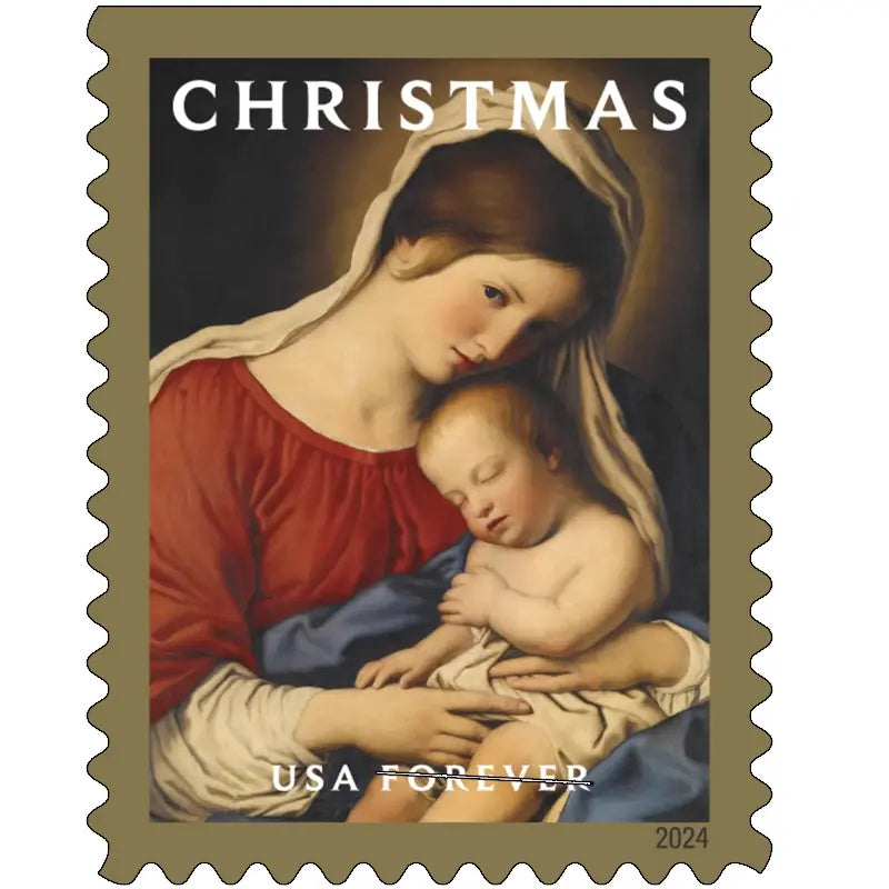 2024 us Christmas Madonna and Child Forever Stamps Sheets of 20