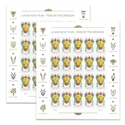 2024  us  lunar  new  year  dragon  stamps Sheets of 20