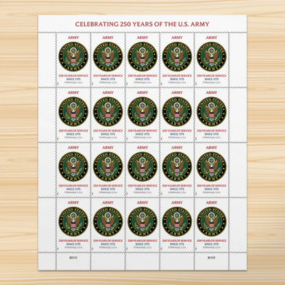 2025 U.S. Army 250th Anniversary Commemorative Stamps Sheets of 20