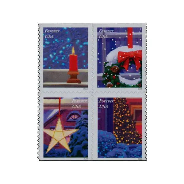 2016 US Holiday Windows Forever-Stamp Sheets of 20