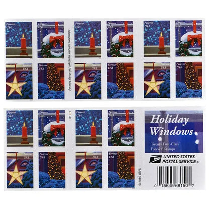 2016 US Holiday Windows Forever-Stamp Sheets of 20