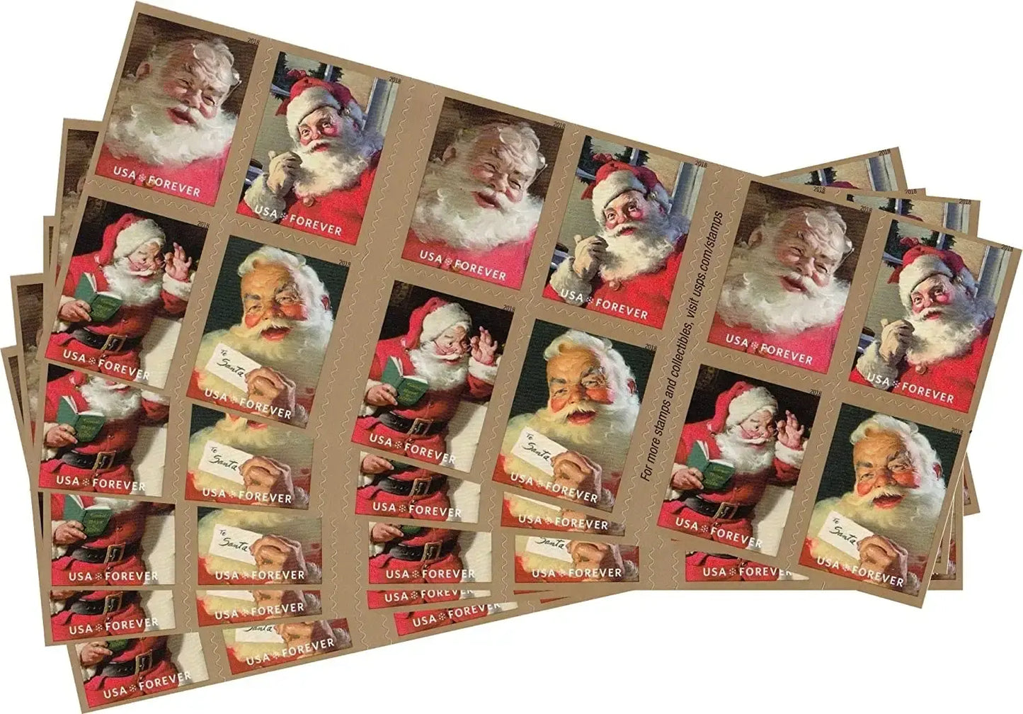 2018 US Sparkling Holidays Santa Forever Stamp Sheets of 20