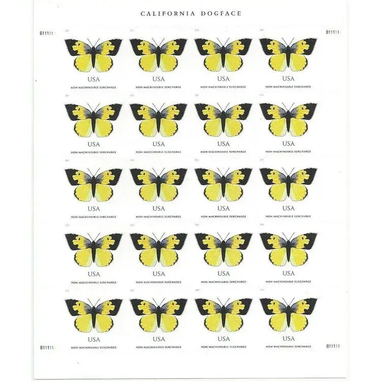 US 2019 California Dogface Butterfly Stamp Sheets of 20