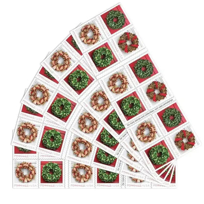 2019 US Holiday Wreaths Forever Stamp Sheets of 20